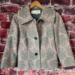 Doncaster Pink & Gray Floral Jacquard Jacket